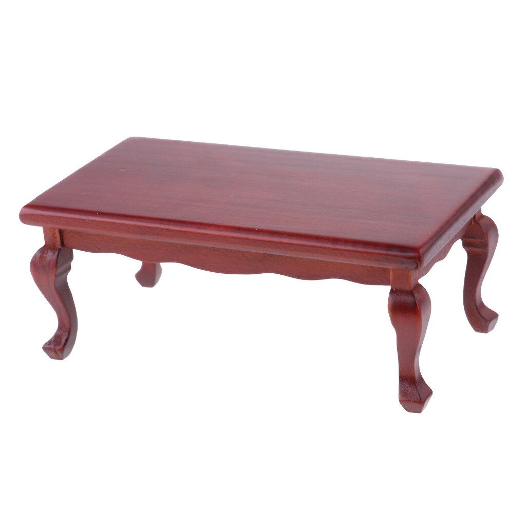 1/12 dockskåpsmöbler trä gavel bord miniatyr modell tillbehör annatto