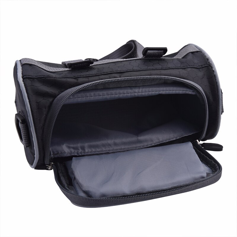 2.5L Windshield Bag Motorcycle Front Handlebar Fork Storage Bag Container Fabric Waterproof Bicycle Front Frame Bag Black