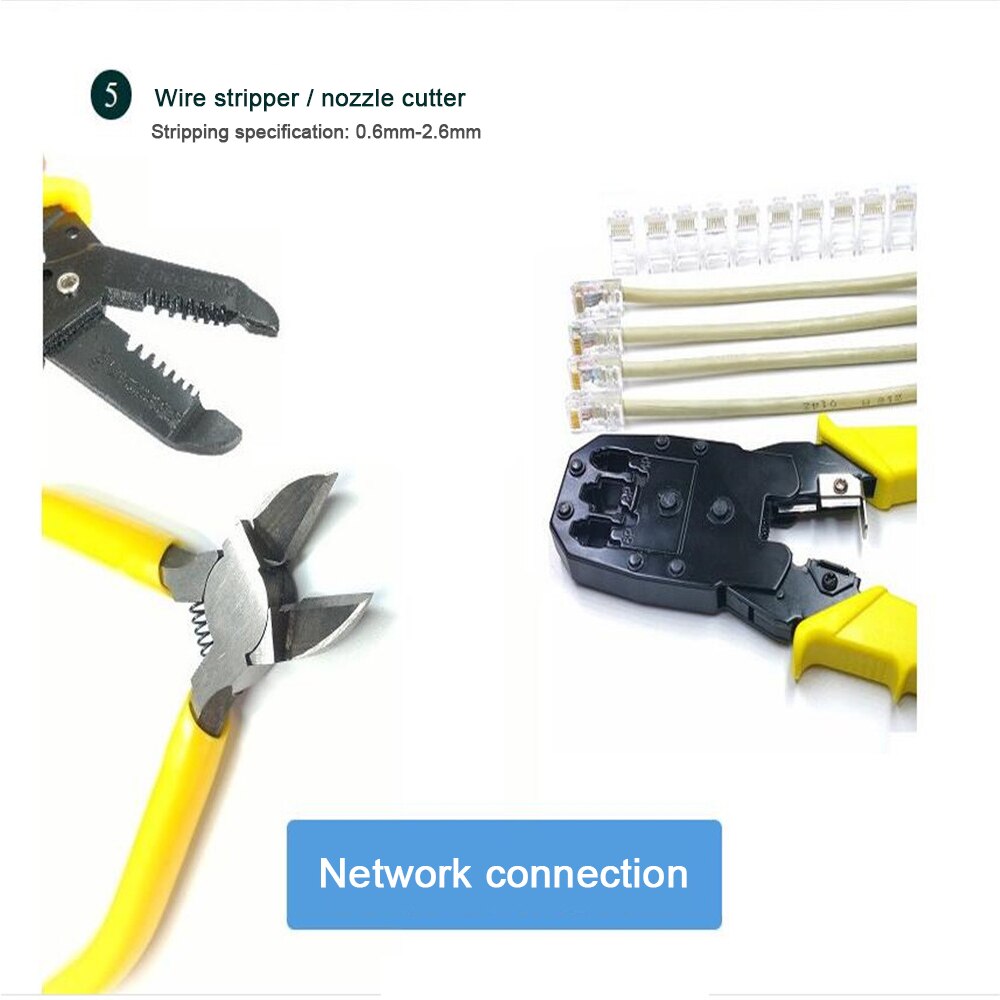 23Pcs J45 LAN Cable Tester Network Repair Tool Kit Wire Cutter Screwdriver Plier Crimping Maintenance Tool Set Bag