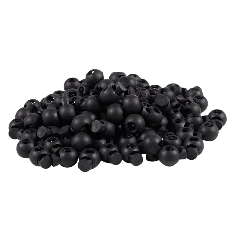 100 Piece Cord Stopper DIY Black Plastic Connector Cord Lock Stopper Switch Cover: Default Title