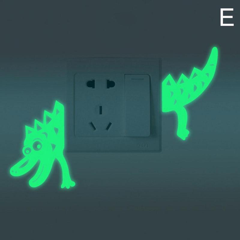 Luminous Cartoon Switch Sticker Glow In The Dark Cat Sticker Fluorescent Sticker Kid Room Decoration Home Decor Sticker: fish