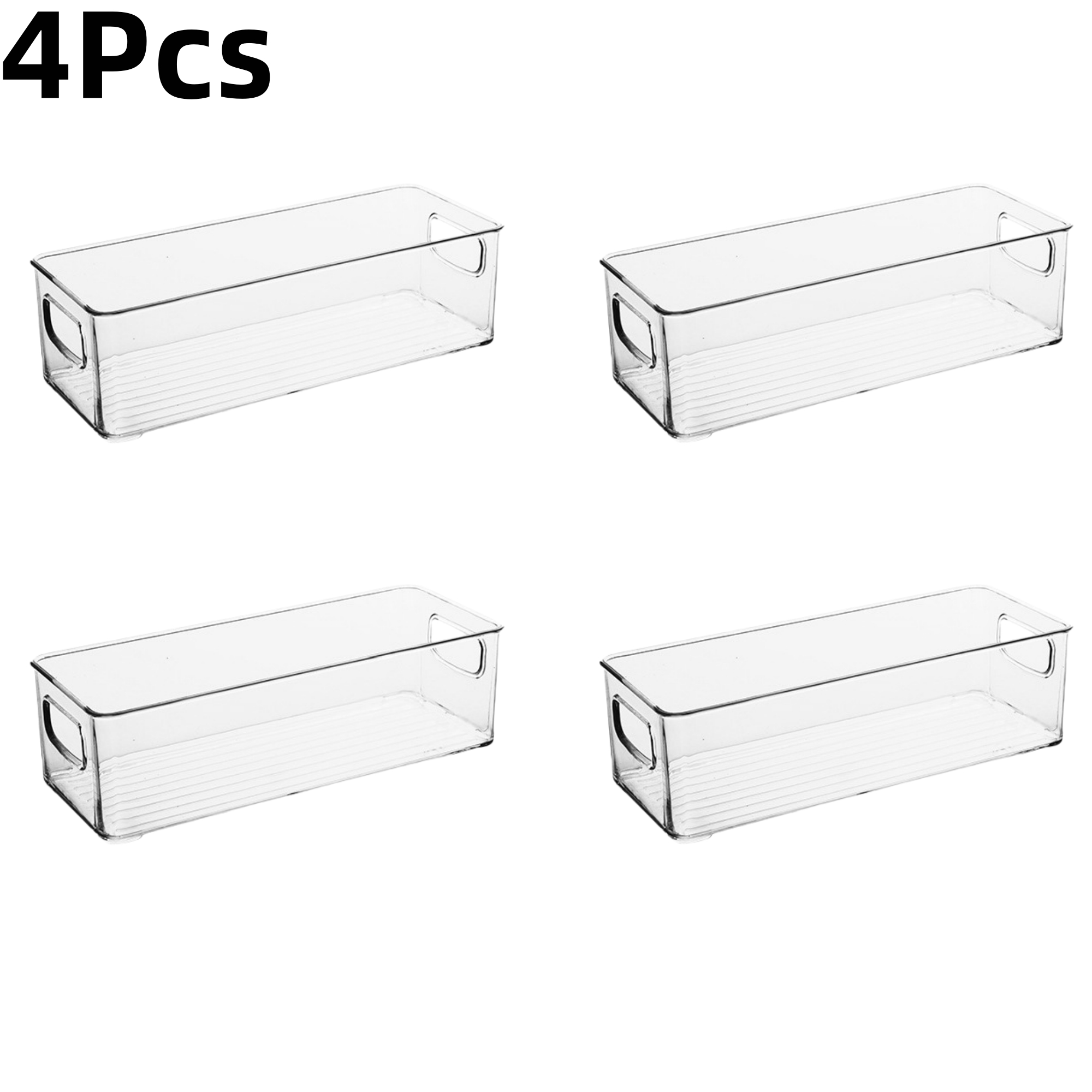 6 stk. køleskabsorganiseringskasser, multifunktionel stabelbar køleskabsopbevaringsboks til mad, med håndtag, til opbevaring af mad og drikkevarer i køkkenet: Orange