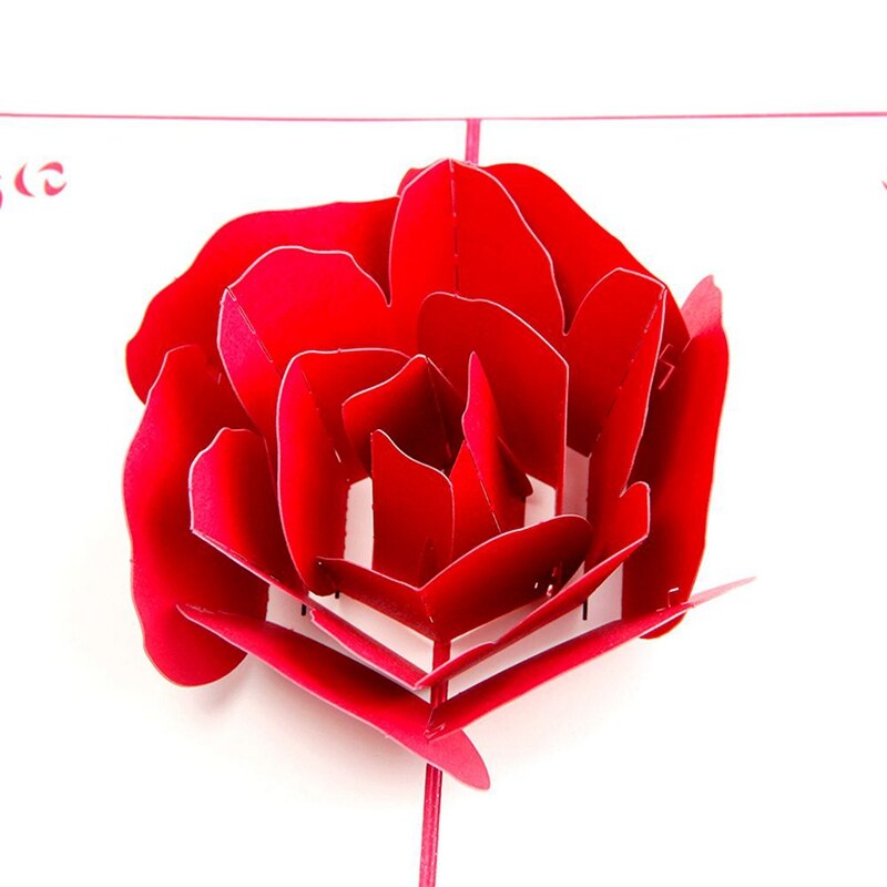 2 pièces carte de voeux rouge: 1 pièces 3D paon-Up carte d'anniversaire pour femme mari enfants carte & 1 pièces 3D -Up Rose merci