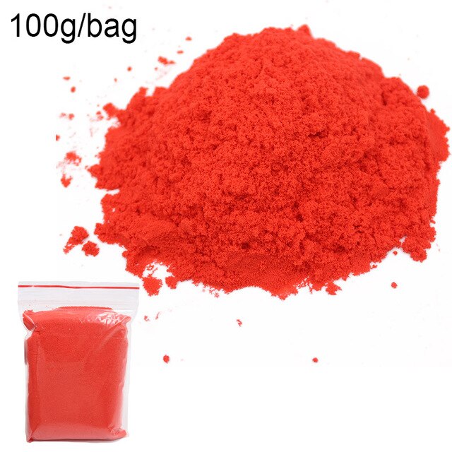 100g/Set Sand Glue for Slime Clay Novelty Beach Toys Sand Model Clay Dynamic Moving Magic Sand Toys for Children Christmas: 100g-Red Sand