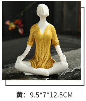 Adornos de té para mascotas de Yoga Kungfu, arcilla púrpura, arena, té para mascotas, accesorios de cerámica hechos a mano para el té, decoración del hogar, artesanías, herramientas para el té: Amarillo