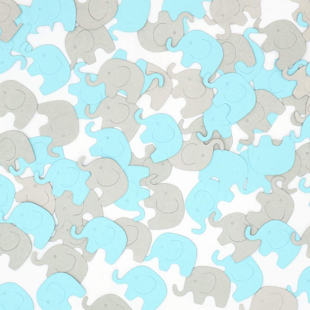 Confeti de papel de elefante para primer cumpleaños de niña y niño, relleno de para Celebración de bebé, suministros para fiestas temáticas, 100 piezas