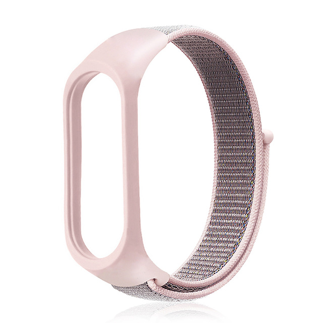 Correa de nailon para Xiaomi Mi band 5, repuesto de pulsera transpirable Xiomi Mi5 NFC, correa para Xiaomi Mi band 5: Pink