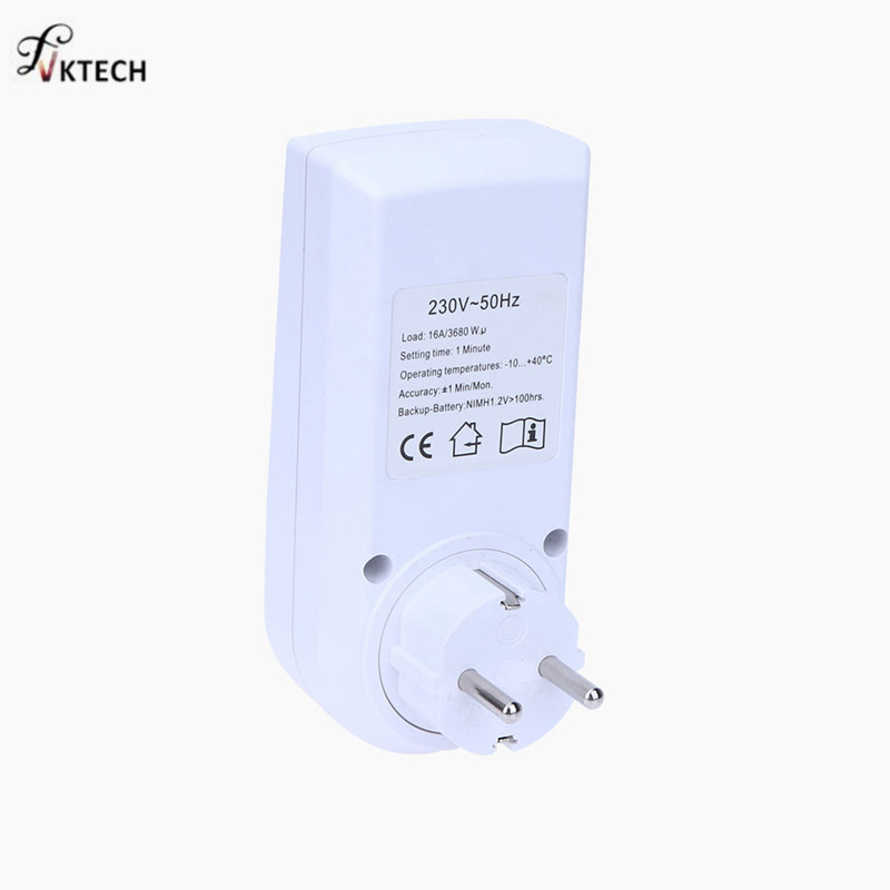 Plug in Digital Timer 24h 7day Week Timer LCD Display Timing for Indoor Lights/TV/PC/Fans/Kitchen US/EU Plug