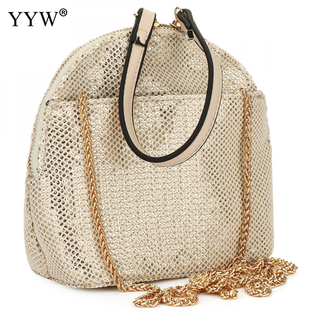 Guld håndtaske dame pu læder crossbody tasker til kvinder afslappet hul håndtaske og pung dame sølv top håndtasker håndtasker