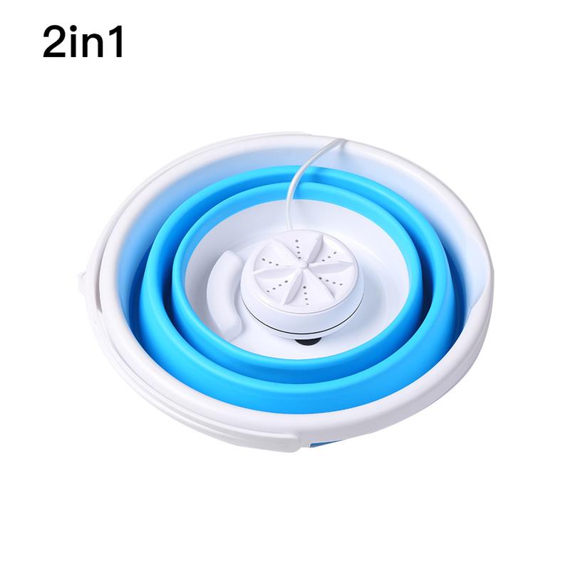 Foldbar mini vaskemaskine roterende ultralydsturbiner vaskemaskine usb-opladning husholdningsrengøringsværktøj ankomster: 2 in 1