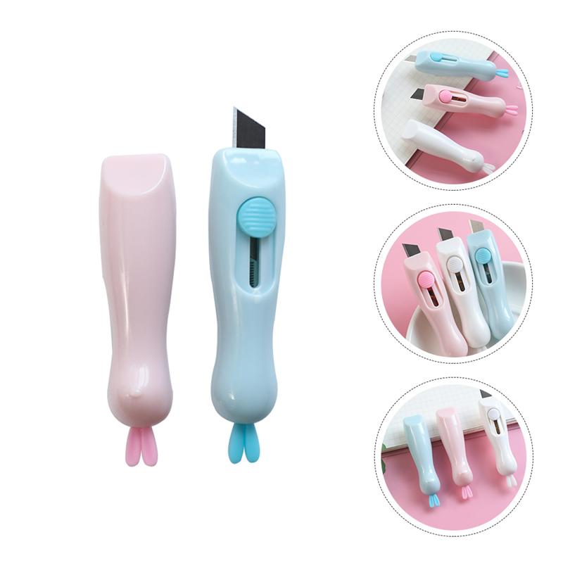 4 stuks intrekbare scheermesjes, mooi chique konijnenkunst, briefopener