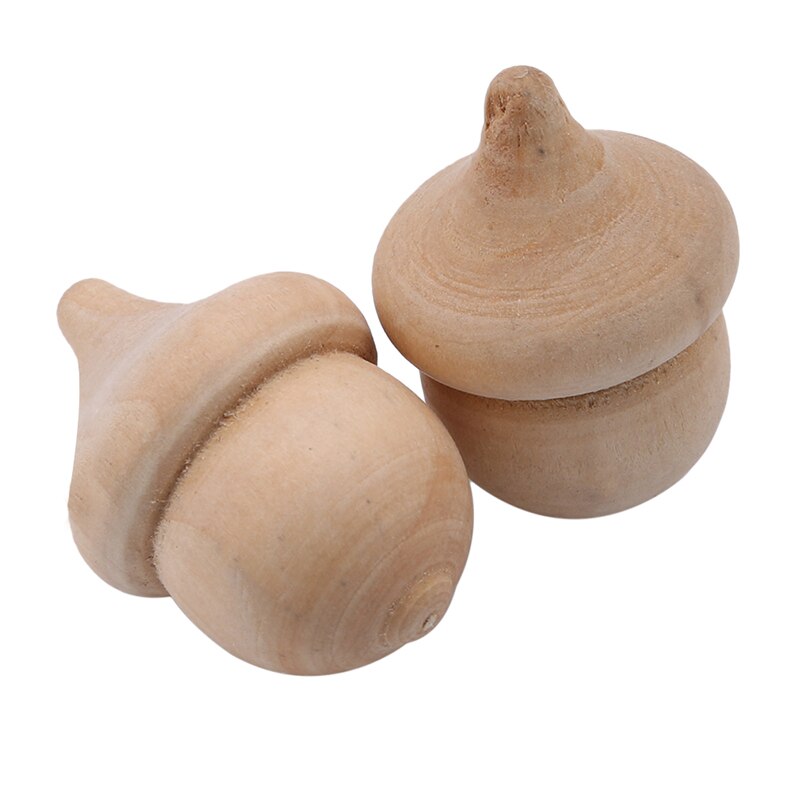 Useful 10Pcs Unfinished Wooden Acorns Peg Ornament