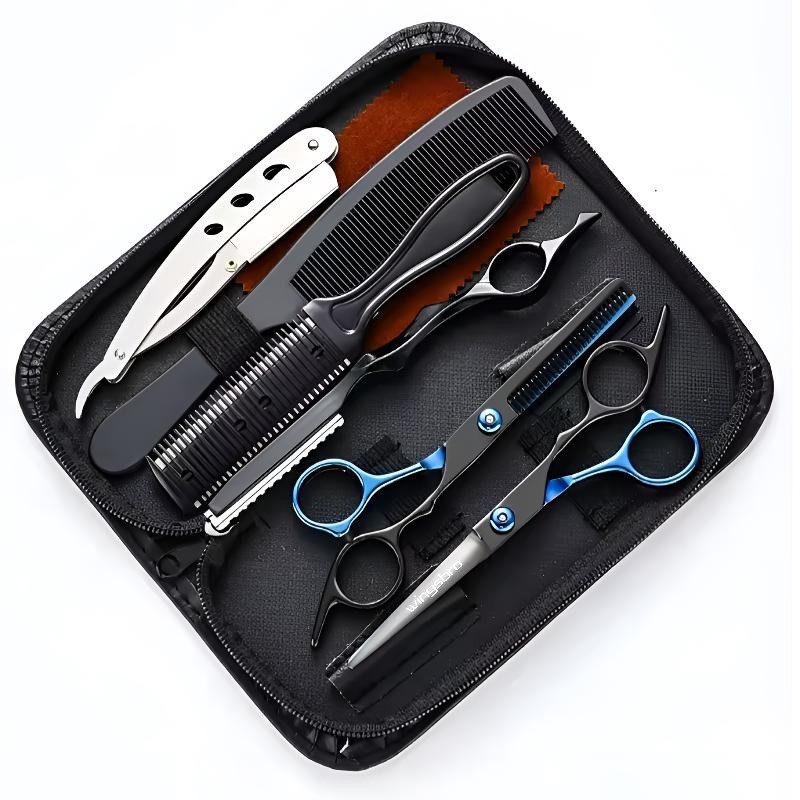 Japanse haarschaar set kappersschaar kit kapper scheerapparaat kapsel schaar: Blauw