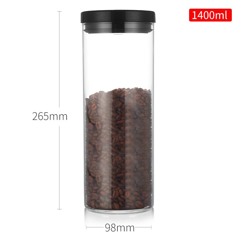 Glazen verzegelde blikken koffiefles verzegelde voedselorganizer tank melkpoeder graan thee bewaarpot keukenbenodigdheden  mx6201109: 1400ml