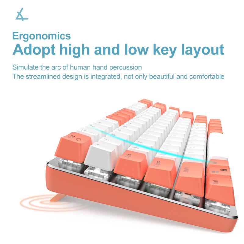 82 Keys Mechanical Keyboard ABS Keycap Two-color Injection White Light Backlight USB Wired Gaming Mechanical Keyboards For Gamer