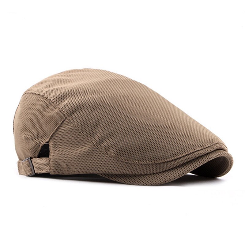 Newsboy Caps For Men Summer Hat Gray Breathable Mesh Solid Vintage Classic Men Women Ivy Flatcap Berets Driver Hats