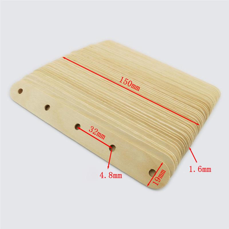 Palitos artesanales de madera Natural, palo de madera para paletas con agujeros para manualidades DIY, diseños creativos (Color Natural), 50 Uds.