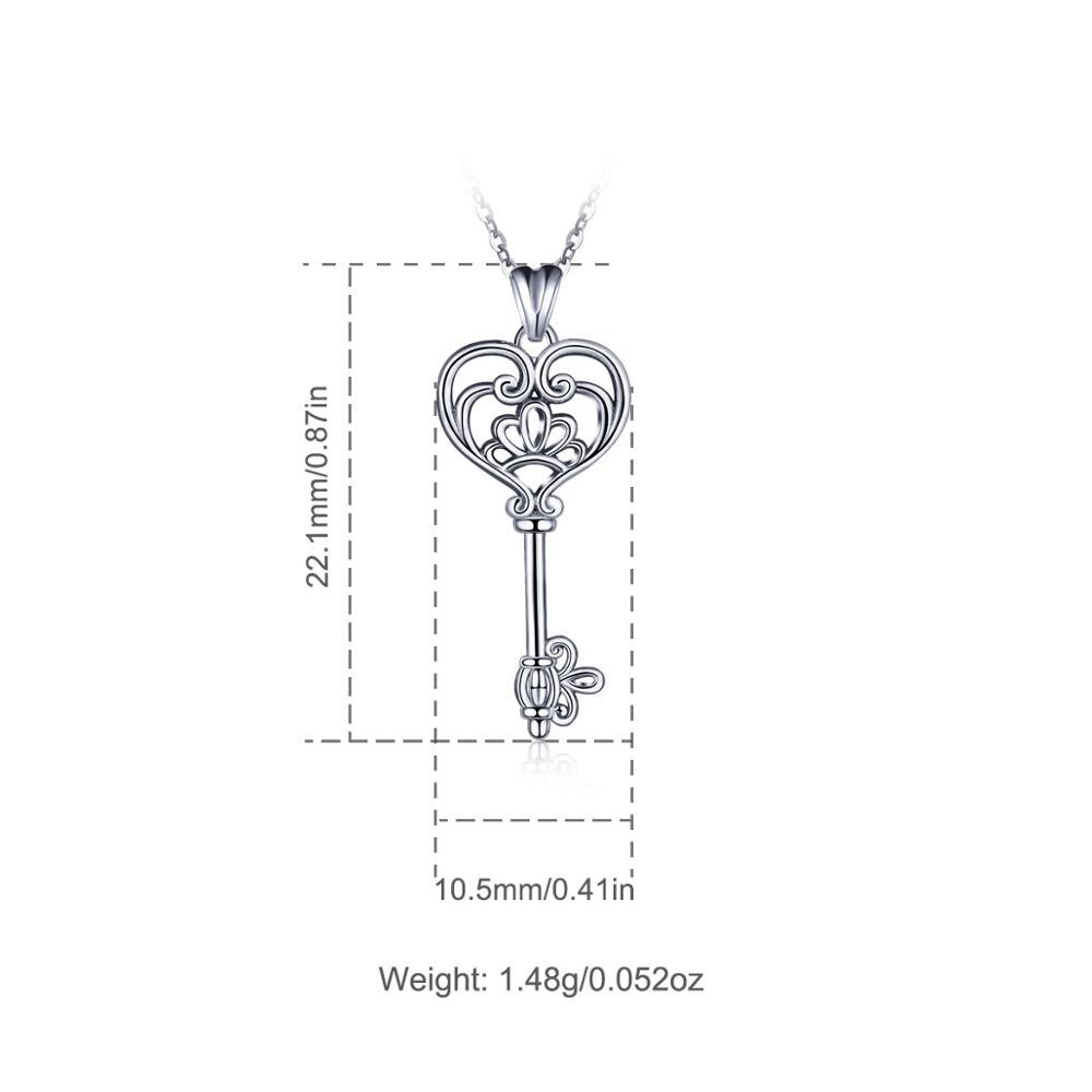 EUDORA 925 collier en argent Sterling V & A bénir clé de bonheur pendentif femmes bijoux nouvel an à des amis petite amie CYD93