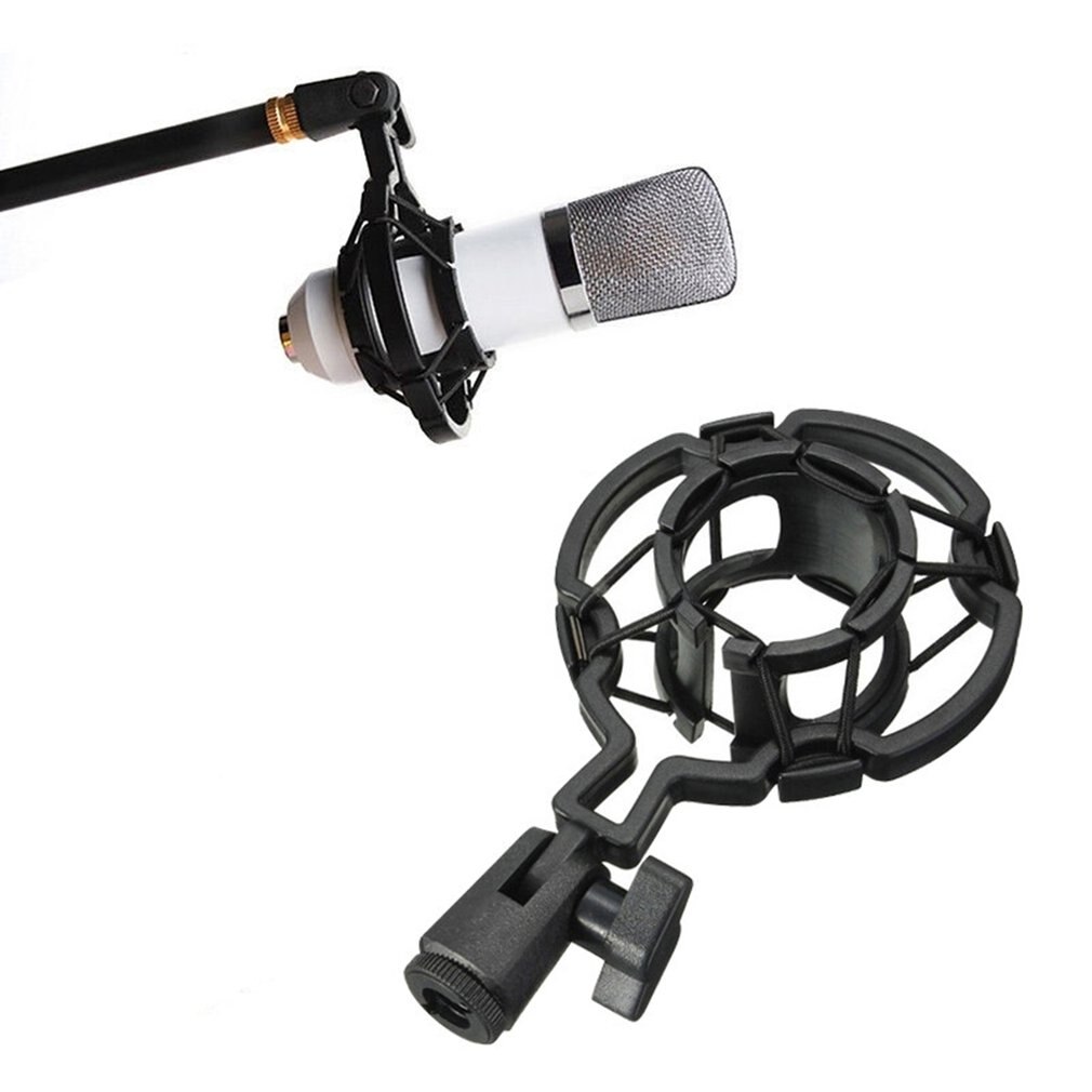 Universal Condenser Microphone Mic Shock Mount Holder Studio Recording Bracket For Large Diaphram Mic Clip Black