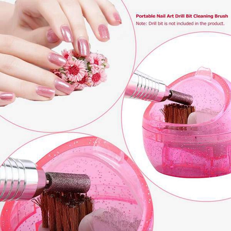 Draagbare Manicure Nail Art Boor Reinigingsborstel Box Nail Art Gereedschap Nail Salon