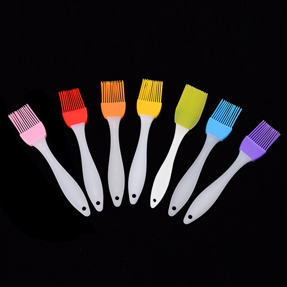 1pc Small Silicone Pastry Brush Baking BBQ Basting Brush Baking Oil Brush Clear Handle Kitchen Tools Reposteria