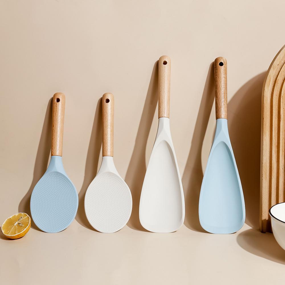 Pala de silicona resistente al calor para cocinar, pala de superficie irregular, paleta de arroz sin olor, herramienta de cocina