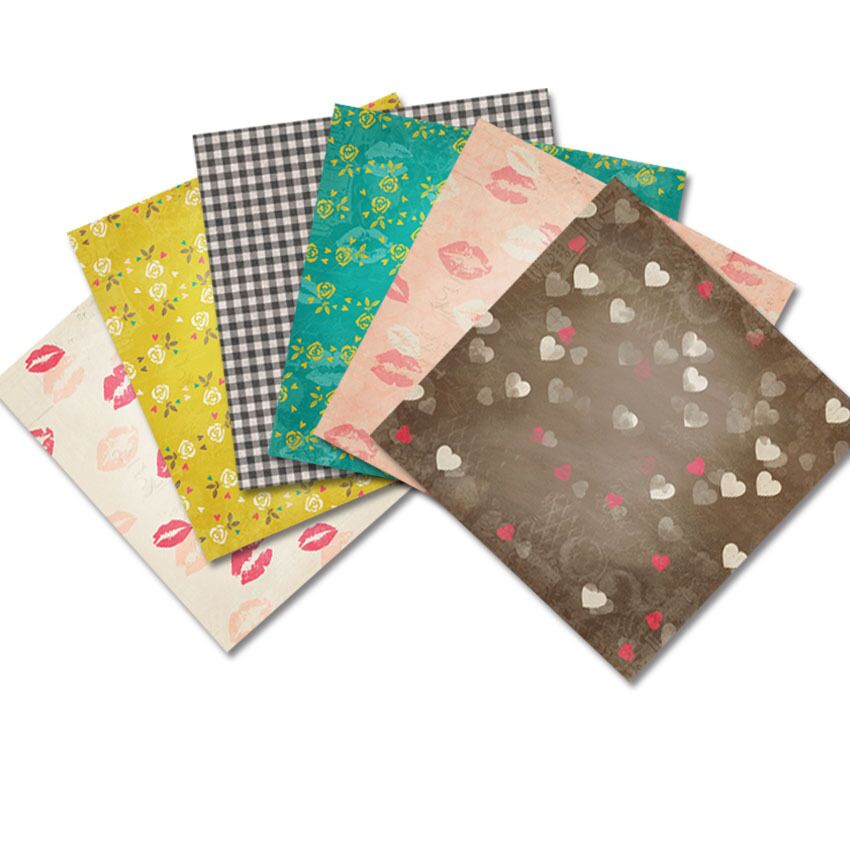 Kisses Stijl Scrapbooking Papier Pack Van 24 Sheets Handgemaakte Ambachtelijke Papier Ambachtelijke Achtergrond Pad 1229