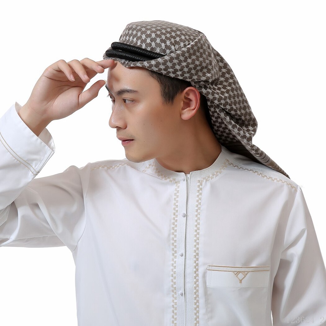 Arabisch Männer Turban Kopftuch Tradictional Motorhaube Hijab Muslimischen Kopf wickeln Homme Vetement Musulman Islam Arabisch Zubehör Bandana: 002