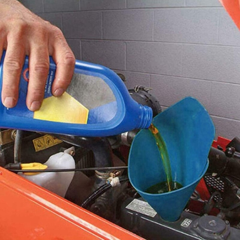 Flexible Draining Tool Foldable Car Oil Refueling Long Mouth Funnel,Blue Small