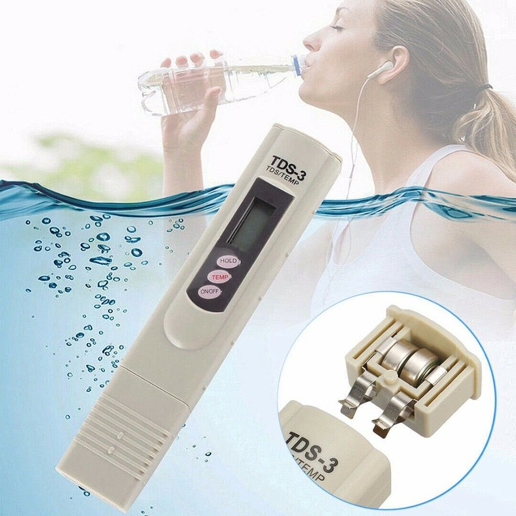 TDS-3 2 in 1 TDS/Temp Tester 0-9990 ppm TDS Meter Water Monitor Purity Analyser Automatic Calibration for Pool Aquariums