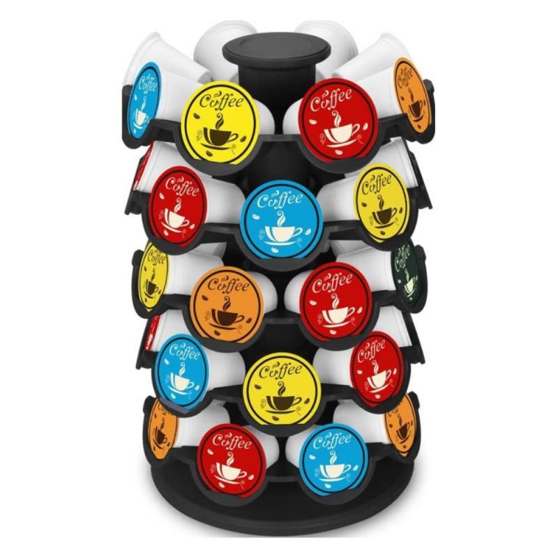 Rotatable Nespresso Coffee Pod Holder Nespresso Capsule Storage Rack Stand can hold 40pcs Capsules Storage Shelf Organizer: Default Title
