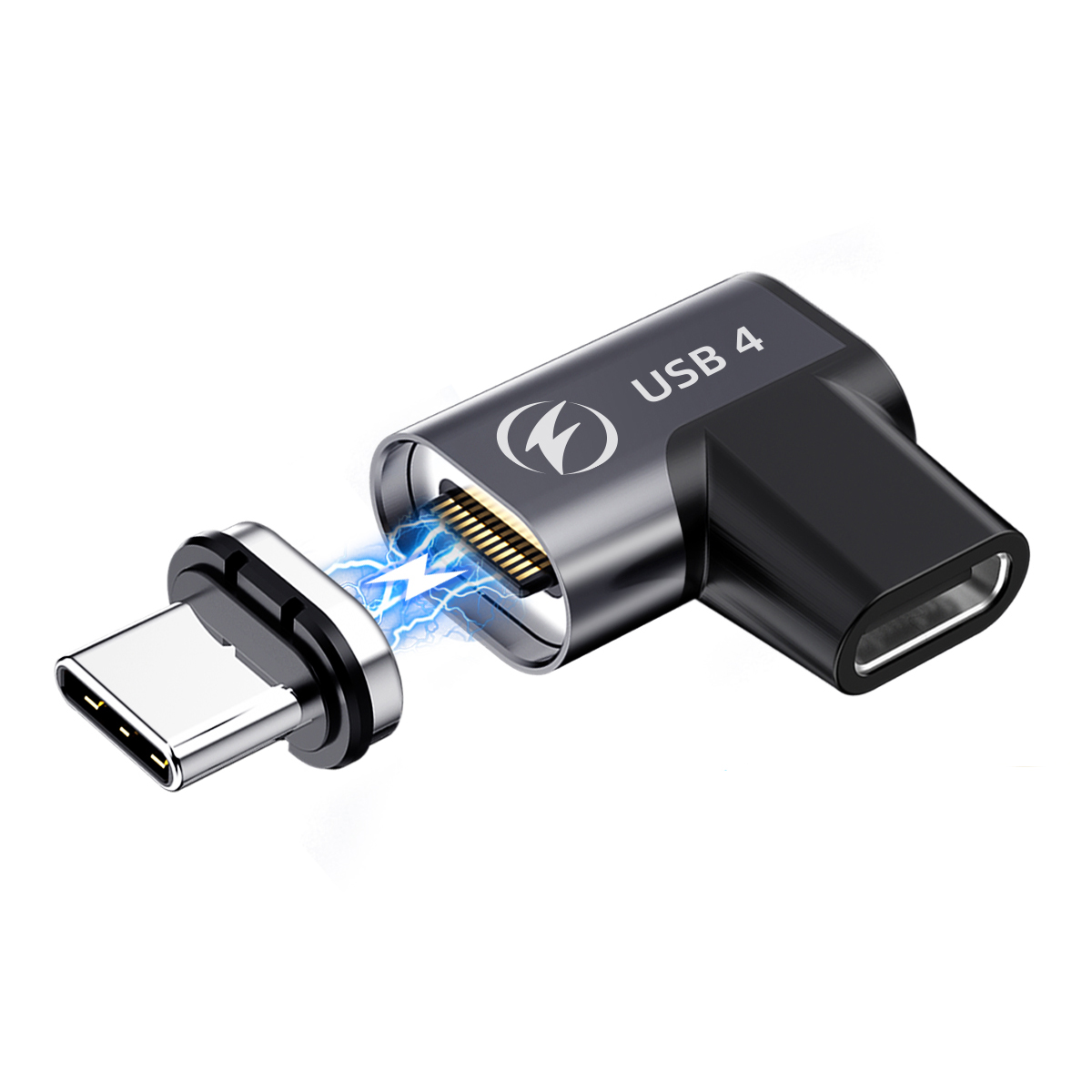 USB4.0 USB C To Type C Magnetic Adapter 20/40Gbps PD 140W Fast Charging Magnet Converter Cable 8K@60Hz USB Type C OTG Adapter: WHITE