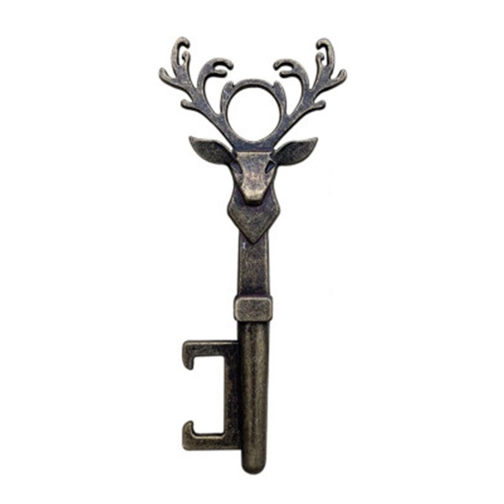 Deer Head Key Beer Bottle Opener Surface Plating Beer Bottle Opener Key Pendant Wedding Bar Retro Wind Key Opener: D12534