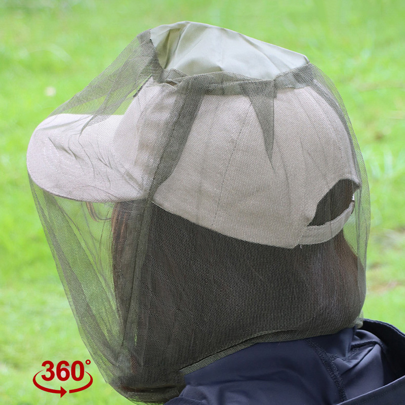 Anti-muggenvismuts 1pc Ademend Verstelbaar Mesh Vissershoed Net voor mannen en vrouwen Outdoor Reizen Vissen Kamperen