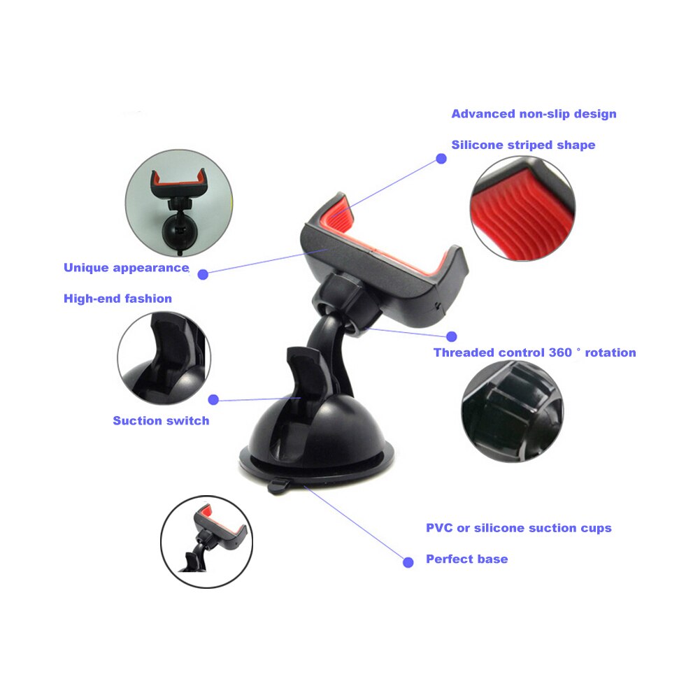 Universal 360 Rotating Auto Truck Navigatie Boot Voorruit Stand Zuignap Houder Bracket Ondersteuning Voor Mobiele Telefoon