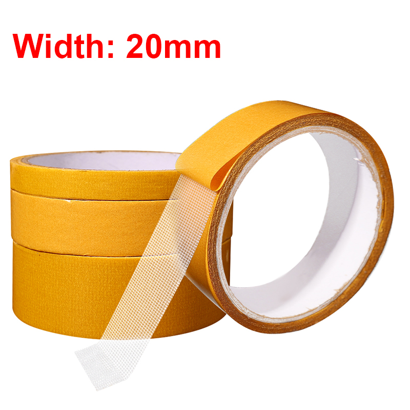5M Strong Fixation Double Sided Tape Translucent Mesh Waterproof Super Traceless Cloth Base Tapes High Viscosity Adhesive Tape: Brown