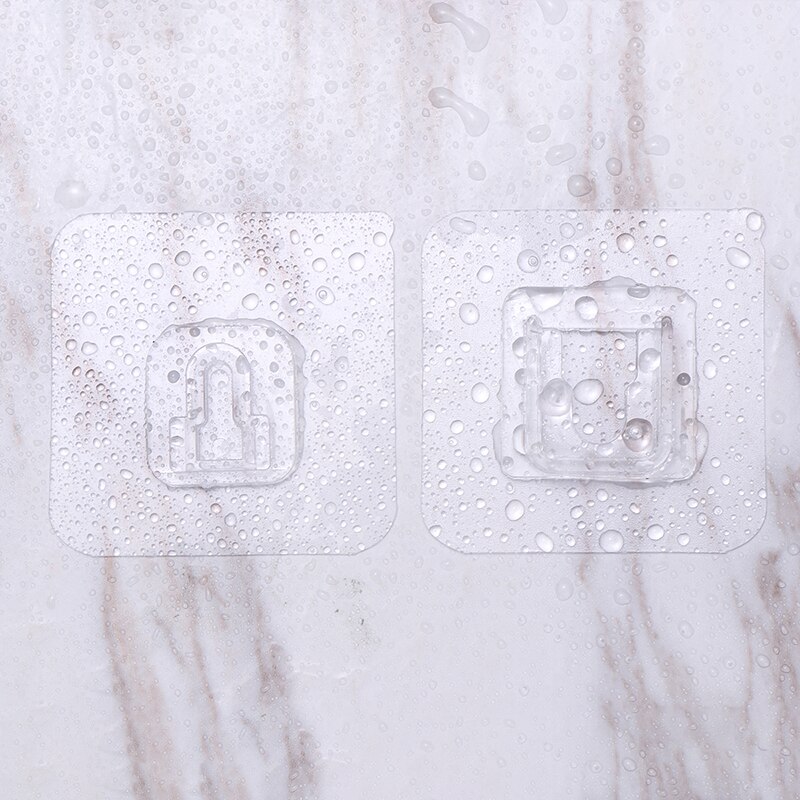 10 paires Transparent Double face adhésif crochets mur porte métal fort adhésif crochets pour la vie à la maison suspendus accessoire