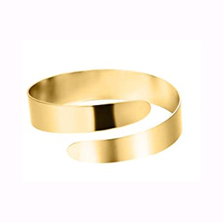 Simple Boho Coil Upper Arm Band Cuff Armlets for Women Girls Arm Bangle Adjustable: SILVER PLATED