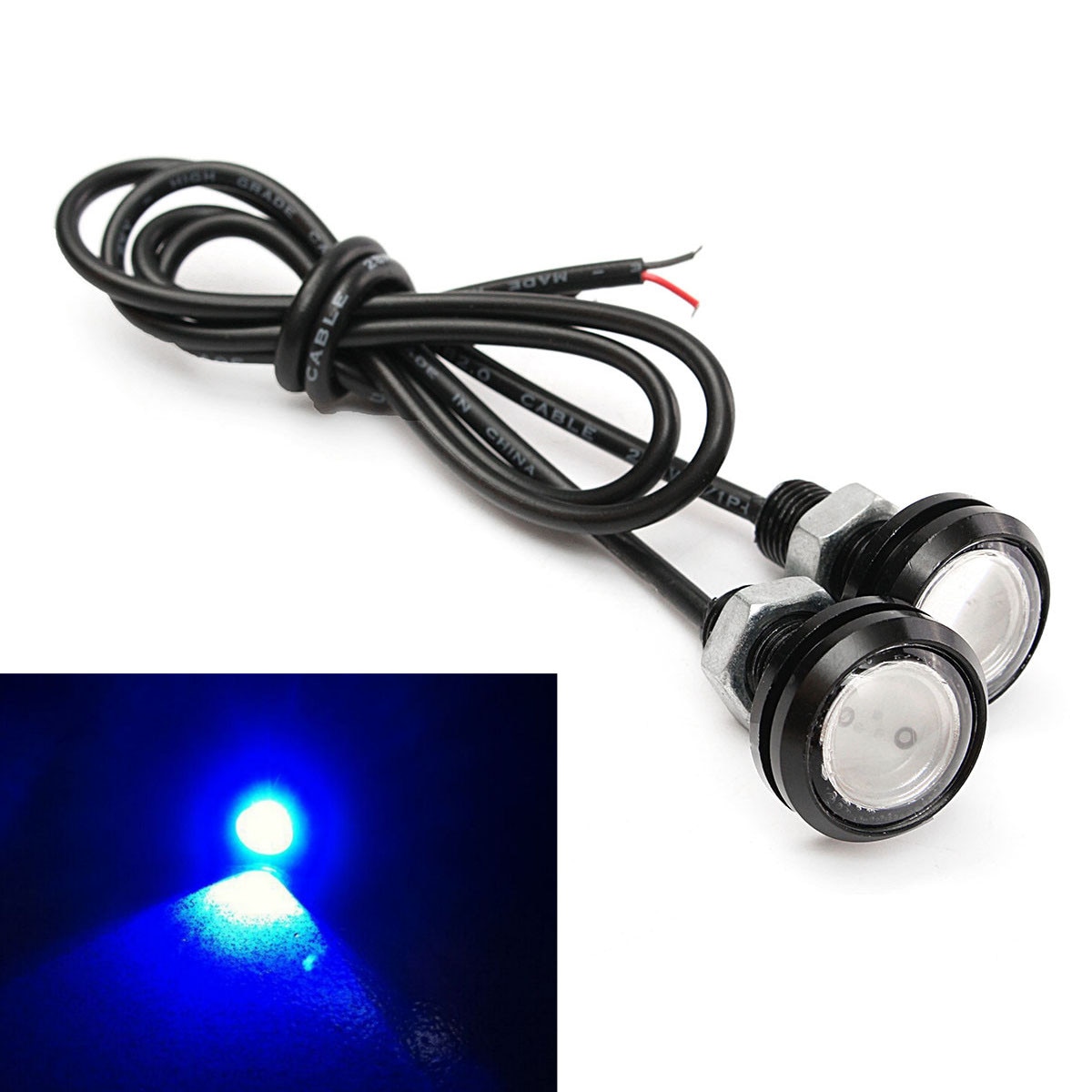 Universal 2Pcs/Set Blue LED Boat Plug Light Waterproof Garboard Drain Marine Underwater Fish Boat Light Parts Accessories
