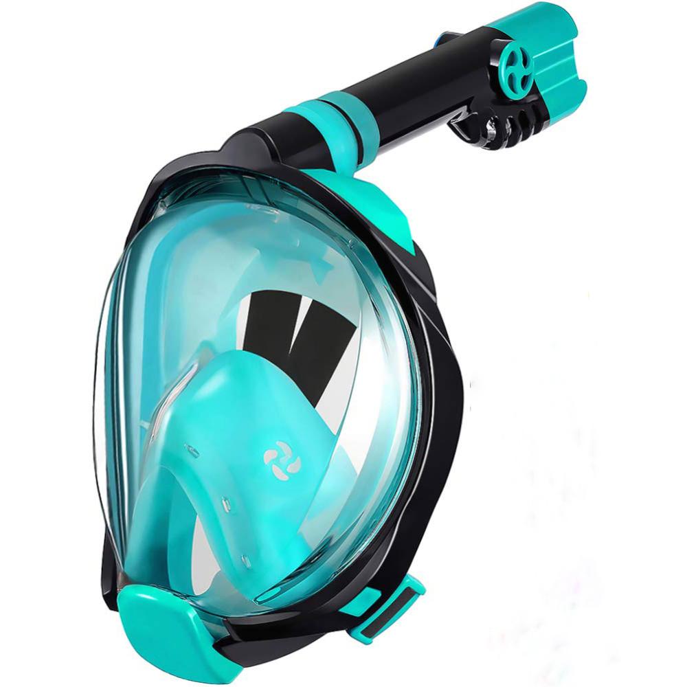 Full Face Underwater Diving Mask: Green / XS