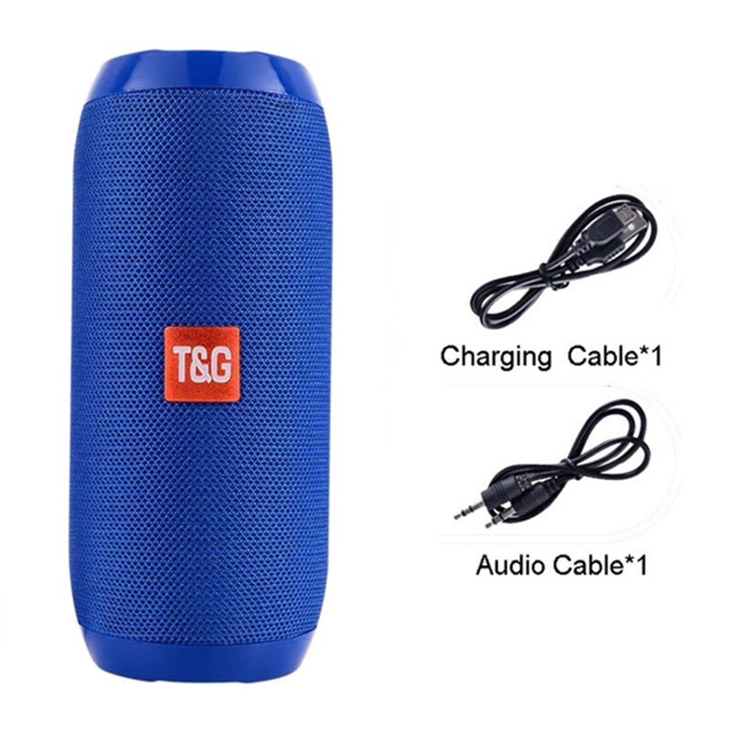 Wireless Bluetooth Speaker Portable Speaker Powerful High BoomBox Waterproof Outdoor Bass AUX HIFI TF FM Radio with LED Light: TG117 Blue