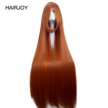 Hairjoy orange grøn lilla kostume fest cosplay paryk lang glat syntetisk hår parykker 15 farver tilgængelige