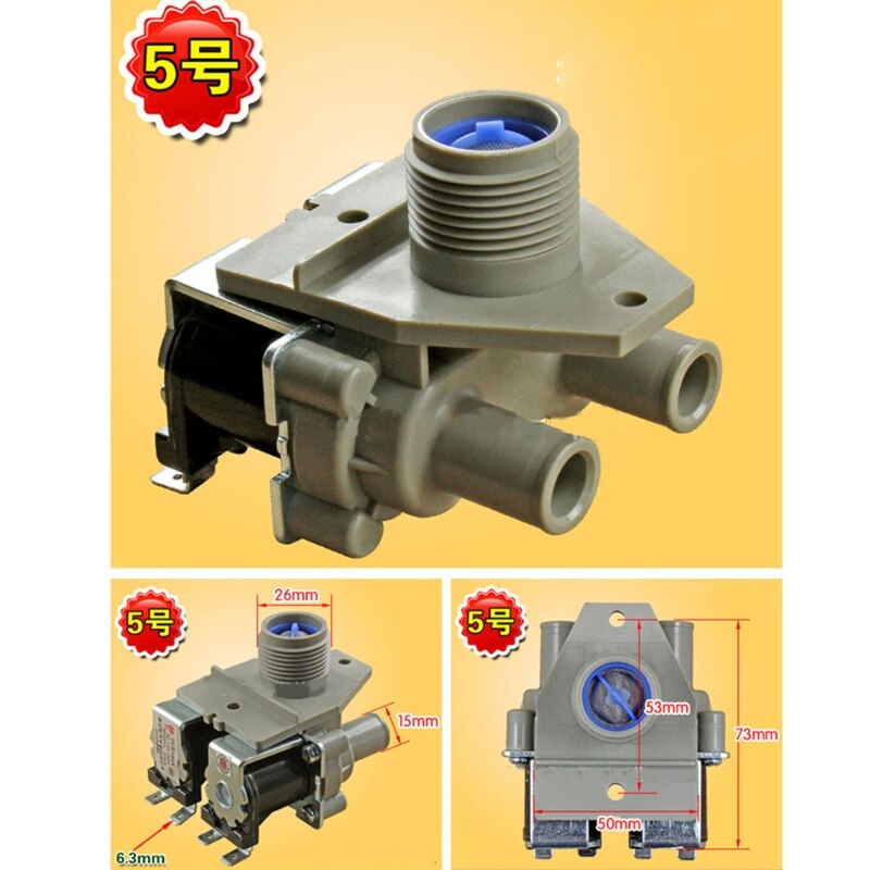 Universal Washing Machine Water Double Inlet Valve Home Electrical Appliance Durable Replacement Parts: 5
