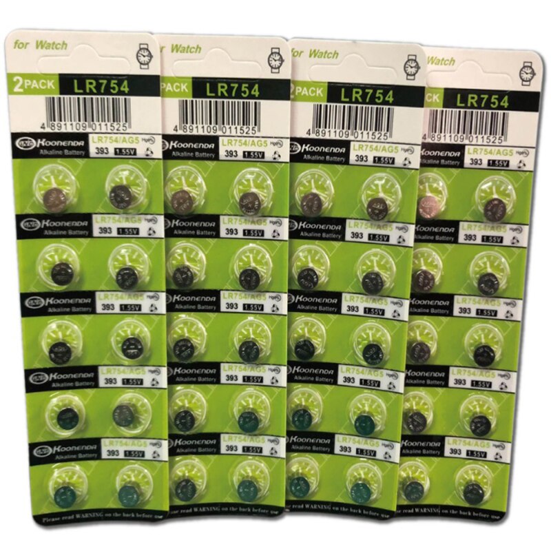10pcs AG5Button Batterie LR754 393 s 193 Cell Coin Alkaline Battery 1.55V LR48 For Watch Toys Remote