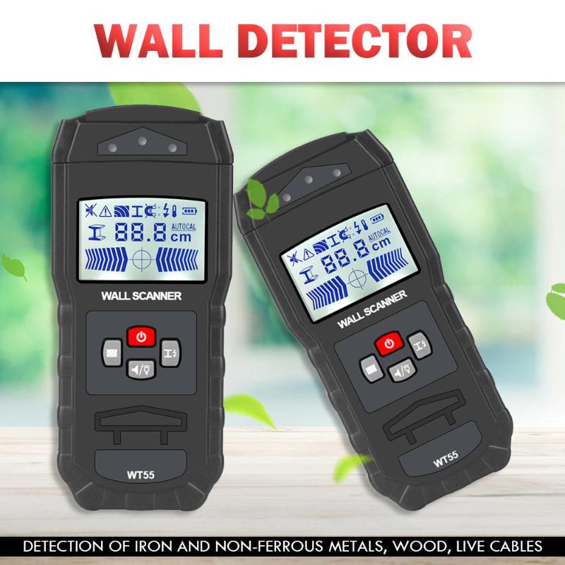 Digitale wandscanner detector detectie van draad, waterleidingen, spanningvoerende kabels, hout, metaalzoeker, elektrische dooszoeker, wanddetector