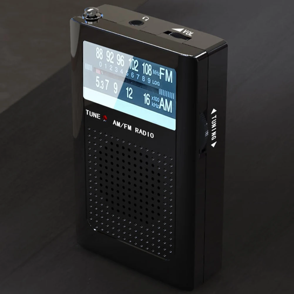 Bin FM Pocket Mini-Radios Zweikanal-Stereo-Antennen radio mit Lautsprecher Zweikanal-Stereo-Audio für aaa Batterie