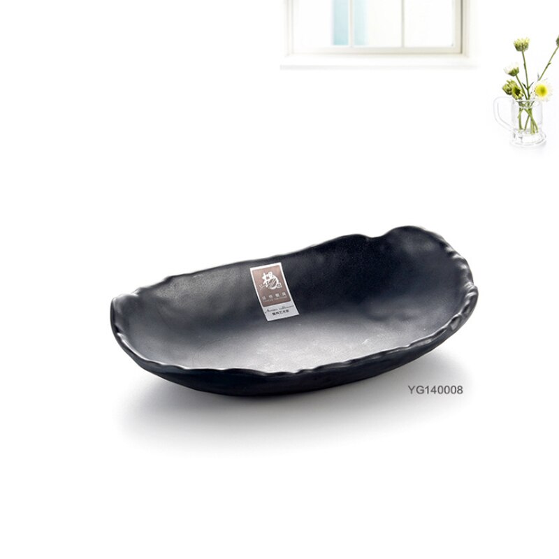 Black Matte Plate The Restaurant Dish Seasoning Sauce Dish Porcelain Pot Saucer Plastic Tableware Japanese Korean Dish