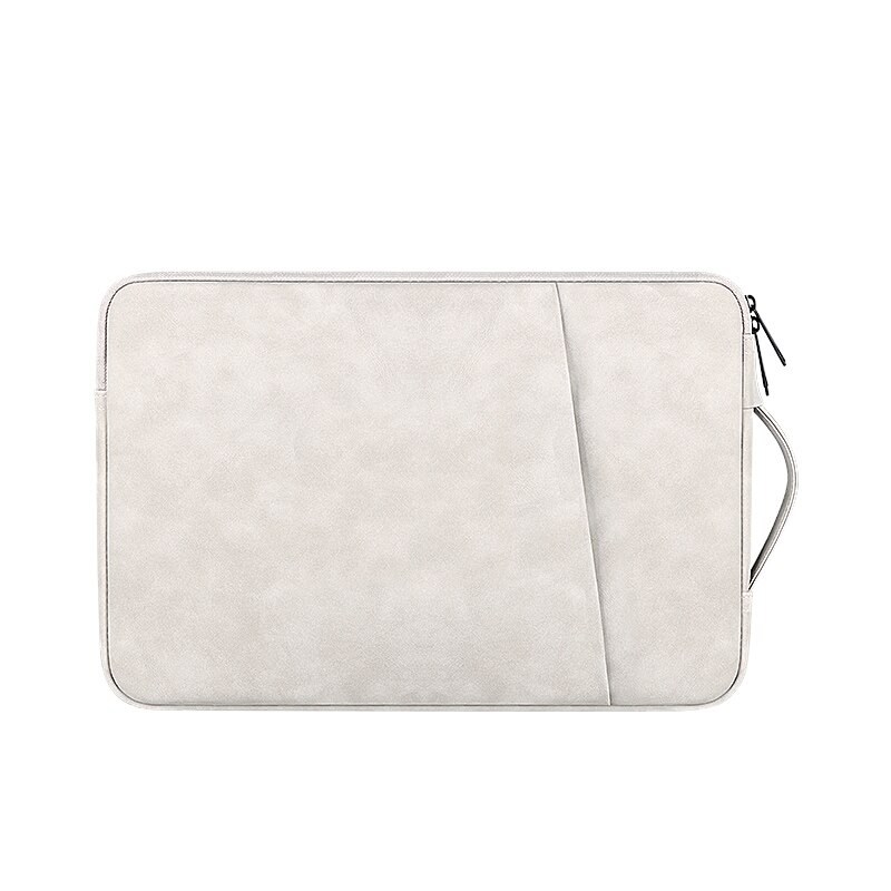 Nowa torba na laptopa ze skóry PU dla Macbook Air Pro Dell Asus HP Acer torebka 13 14 15 15.6 calowy pokrowiec na notebooka dla kobiet: beige / 13-calowy
