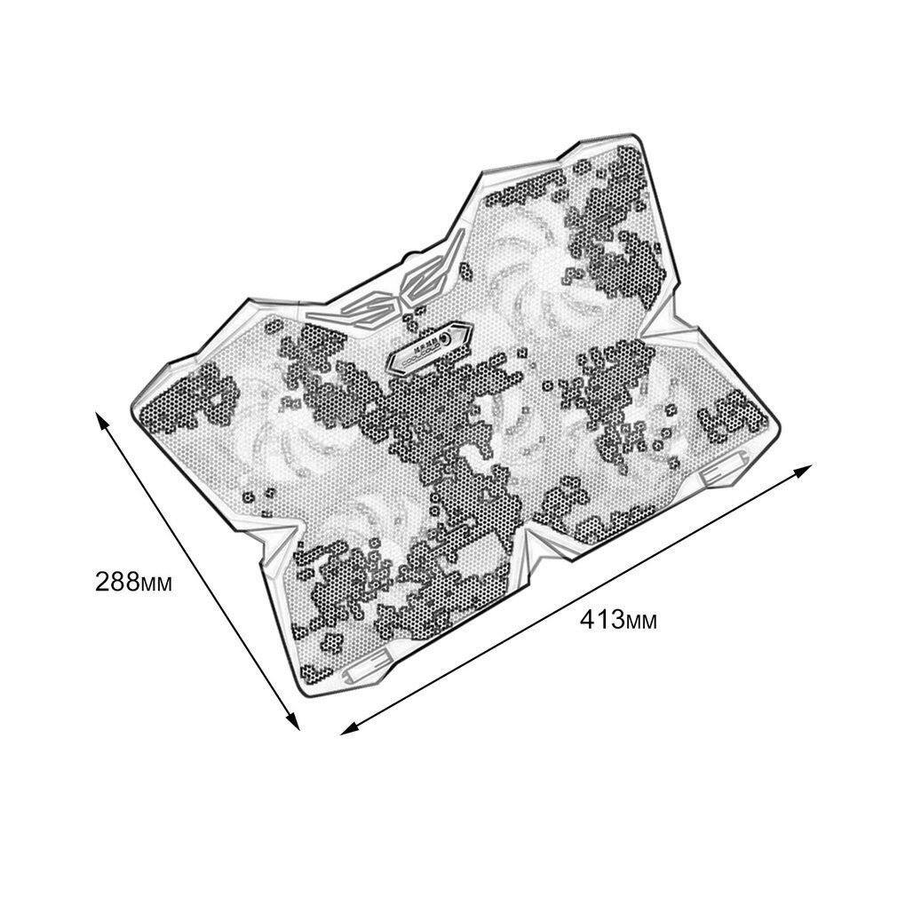 5 Fans Dual USB Power Supply Laptop Cooling Fan Stand Pad Cooler For Notebook Low Noise LED Light Adjustable Wind Speed