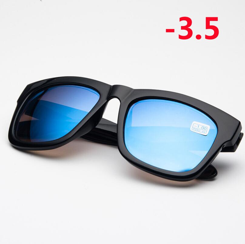 -1.0 -1.5 -2.0 -2.5 -3.0 -3.5 -4.0 færdige myopi solbriller mænd kvinder blå linse firkantet kortsynet myopes lunettes: Nærsynethed 350